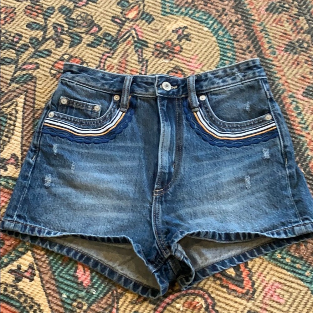 Tularose detailed denim shorts